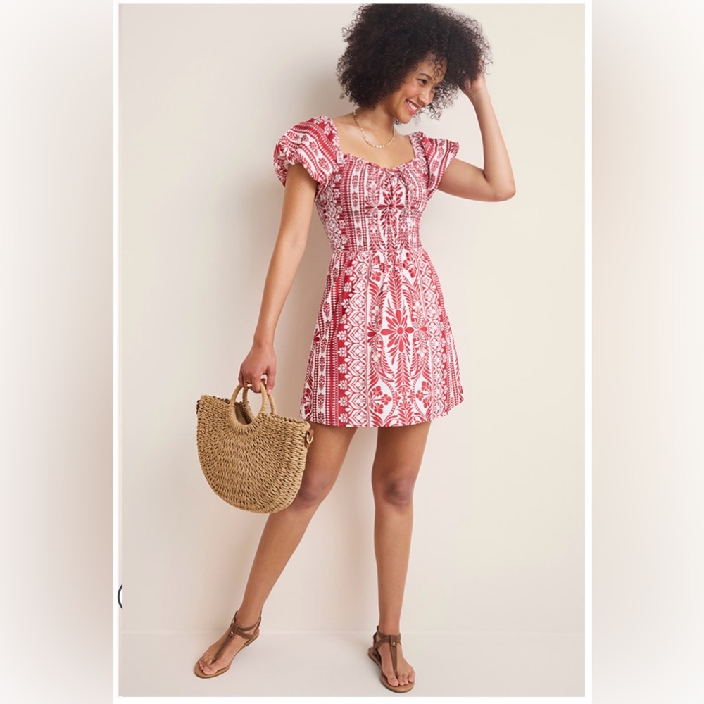 Francesca's Collections Rust Floral Patterned Mini Dress
